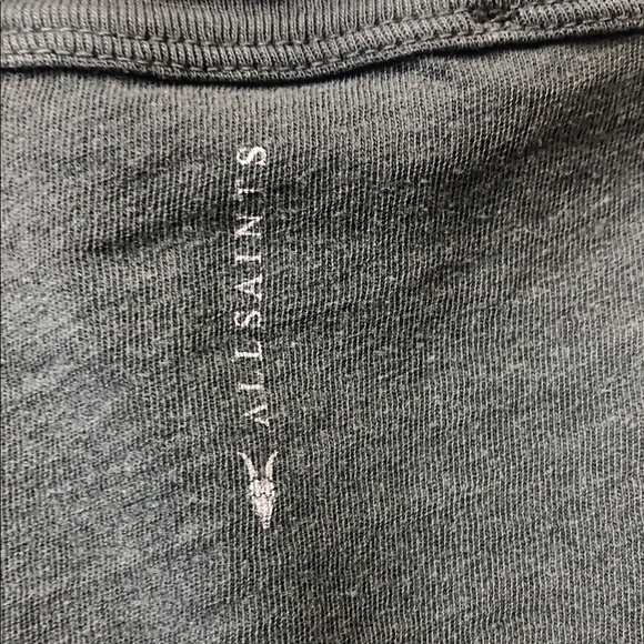 All Saints Vintage Charcoal V-Neck Tee 💚 - Picture 8 of 8